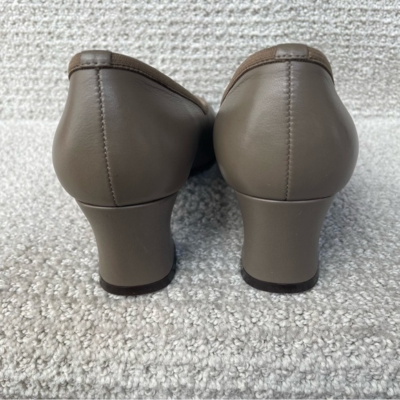 Naturalizer Lauren Taupe Leather Heel Padded Insole Neutral Pumps Shoes Office - Picture 6 of 9